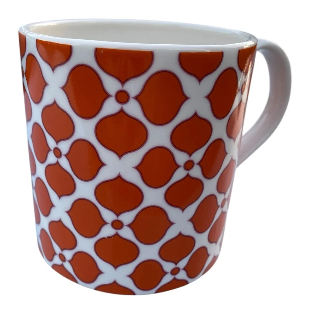 Jonathan Adler Carnaby Orange Floral Mosaic Medallion Mug
